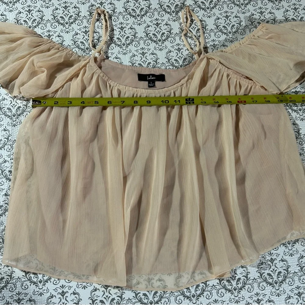 Lulu's Cream Off-Shoulder Women's Top - Picture 8 of 11